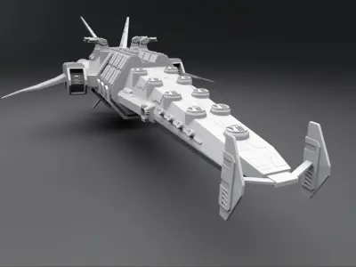 Missile Battery Ship Scale model 3D print model