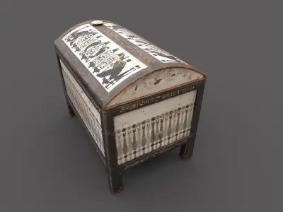 Egyptic Chest Low-poly 3D model
