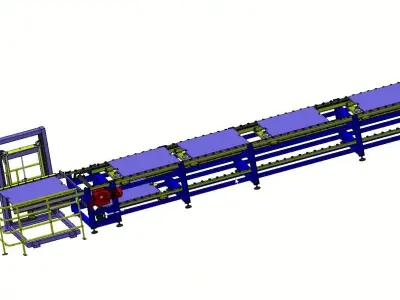 Free Flow Chain Conveyor with Variable Speed Control 3D model