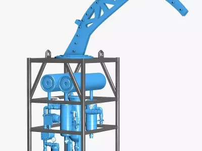 Industrial Blue Metal Element 3D model