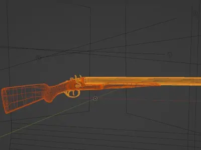 Shot Gun low poly wit texture Low-poly 3D model