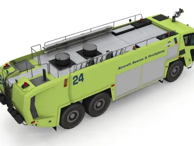 Oshkosh Striker 3000 6x6 Firetruck Low-poly 3D model