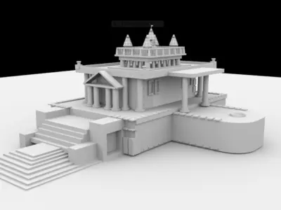 3D TEMPLE HD MODEL WITH MAYA SOFTWARE Low-poly 3D model