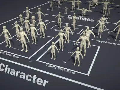 Ultimate Base Mesh Collection Low-poly 3D model