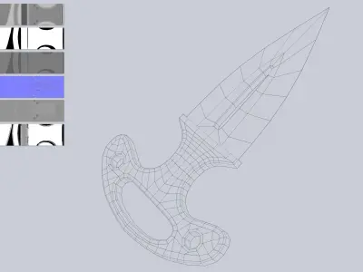 Punch dagger Low-poly 3D model