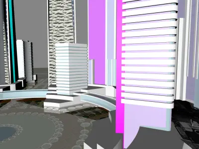 Urban highrise building ancillary building commercial 3D model get