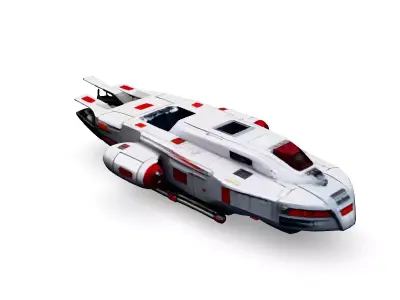 Scifi Dropship Shuttle 3D Model Low-poly 3D model