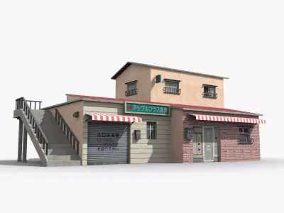 Japanese House x18 Low-poly 3D model