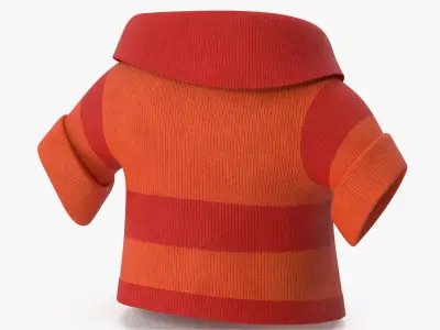 Cartoon Short Sleeve Sweater Red 3D model