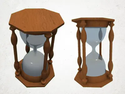 Clockwise - three times time Low-poly 3D model