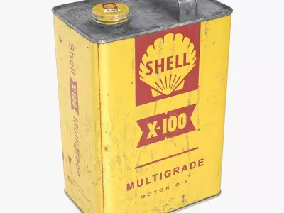 Old Shell Oil Can 3D model