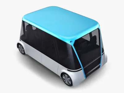 Electric Unmanned City Bus v 1 3D model