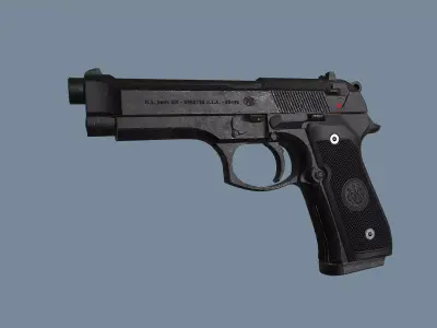 Beretta M9 Low-poly PBR Free low-poly 3D model