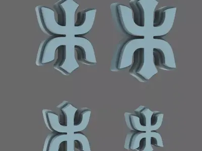 Red Ronin Chapter Flat Symbols 3D print model