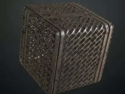 Industrial Bolted Slotted Metal Grate PBR Seamless Texture