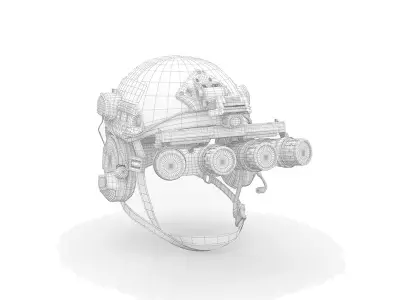 Tactical Ballistic Helmet Digital Camo with Fur Yellow Free low-poly 3D model