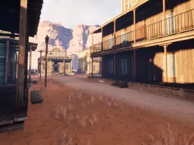 Western City Pack for Unreal Engine 5 Low-poly 3D model