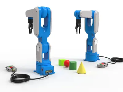 Industrial Robot arm 3D model get