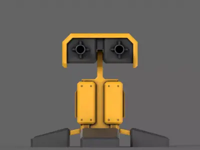 PBR Turret Gun 05 Yellow Low-poly 3D model