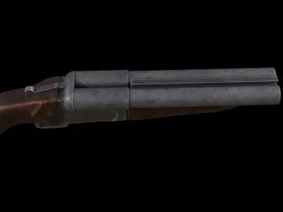 Shotgun gun Low-poly 3D model