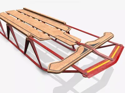 Snow Sled A Low-poly 3D model
