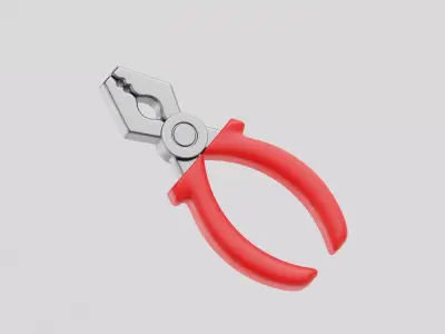 Pliers cartoon Low-poly 3D model