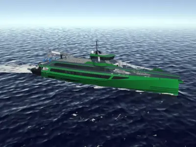 7011 Fast Crew Supply vessels 3D model low-poly Low-poly 3D model