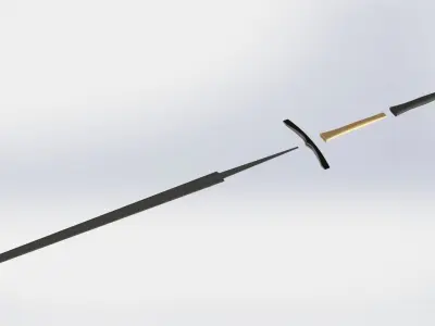 WG 7002 - Two-handed sword Low-poly 3D model