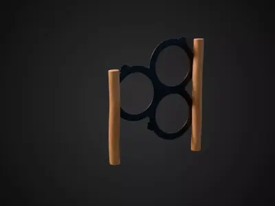 Dog Hoop Jump Low-poly 3D model