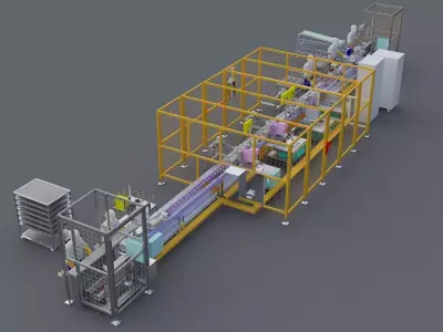 Semi automated welding production line 3D model