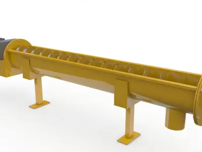 Screw Conveyor Adjustable and Rigged 3D model