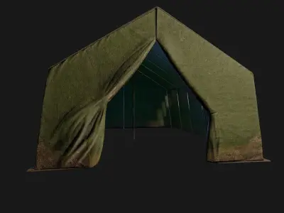 Military Base Tent PBR Low-poly 3D model