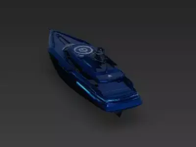 Futuristic Luxury Cyber-Yacht 3D Model Low-poly 3D model
