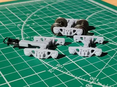 HO scale model of a train bogie for resin printing Free 3D print model