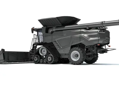 Black Combine Harvester V2  3D model