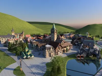 European Town 3D model