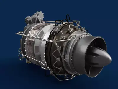 Helicopter turboshaft Free 3D model