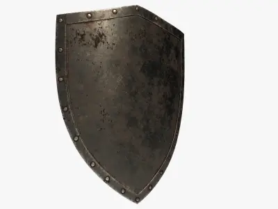 Wooden shield Low-poly 3D model buy