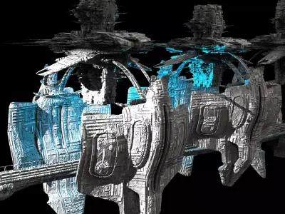 Sc Fi Alien  Train tunnel 1 3D model