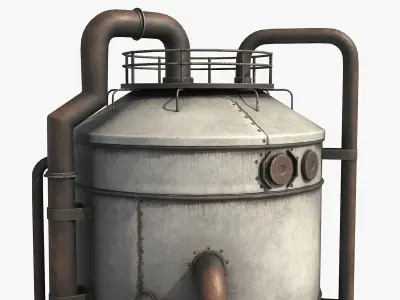 Rusty Industrial Tank Low-poly 3D model purchase