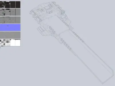 Spaceship Low-poly 3D model 11