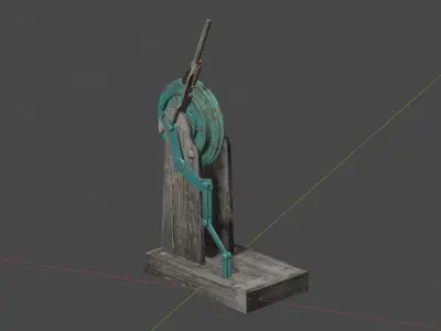 Steering statue with rope 3D model