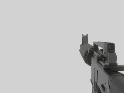 M4 Commando Detailed Low-Poly Low-poly 3D model