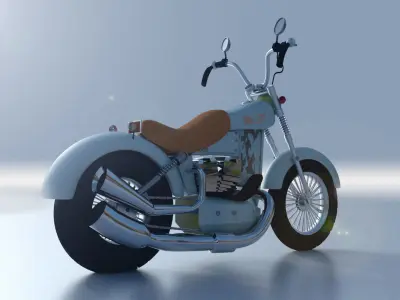 stylized motorcycle Low-poly 3D model