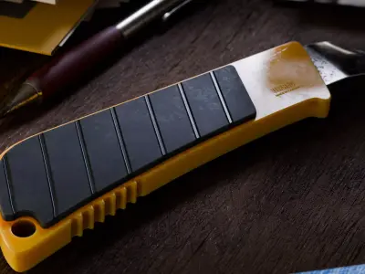 Yellow Box Cutter Knife 3D model