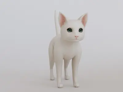 Cartoon Cat Low-poly 3D model purchase