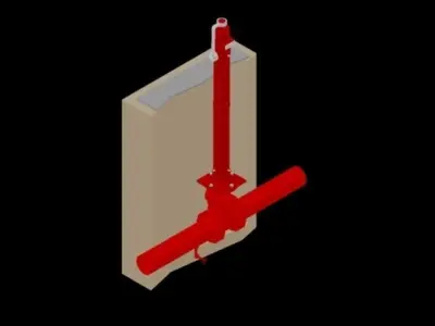 3D VALVE GATE EXTENDED WITH UNDERGROUND Free 3D model