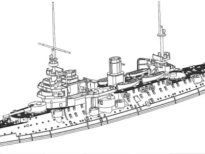 Squadron battleship Bouvet France 1897 3D print model