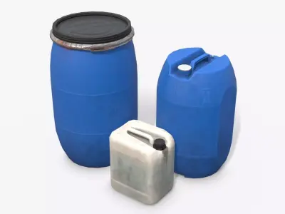 Plastic Containers Set 1 Low-poly 3D model