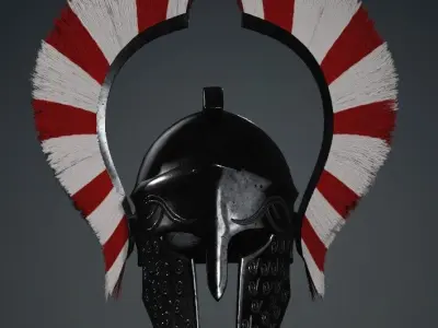  Spartan Royal Helmet v Ancient Iron  Low-poly 3D model